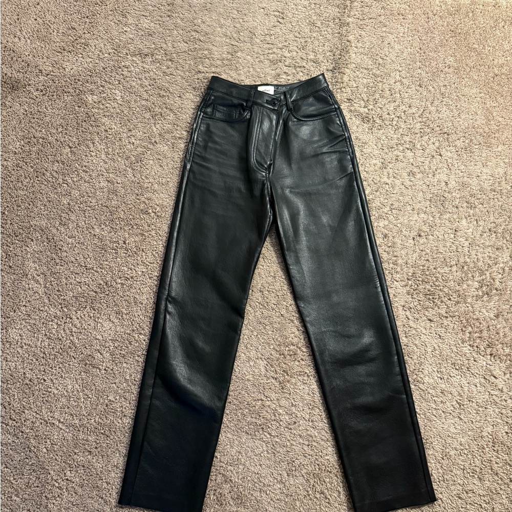 Aritzia Vegan Leather Straight Leg Pants